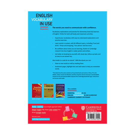English Vocabulary in Use Elementary 3rd Edition     BackCover